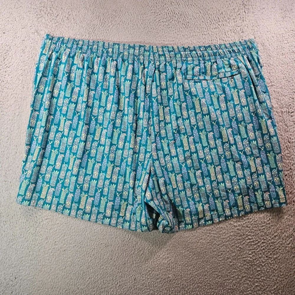 NWT Caribbean Swim Shorts Trunks Men's 4XB Lined Zip Pocket Tribal Cup Green NEW